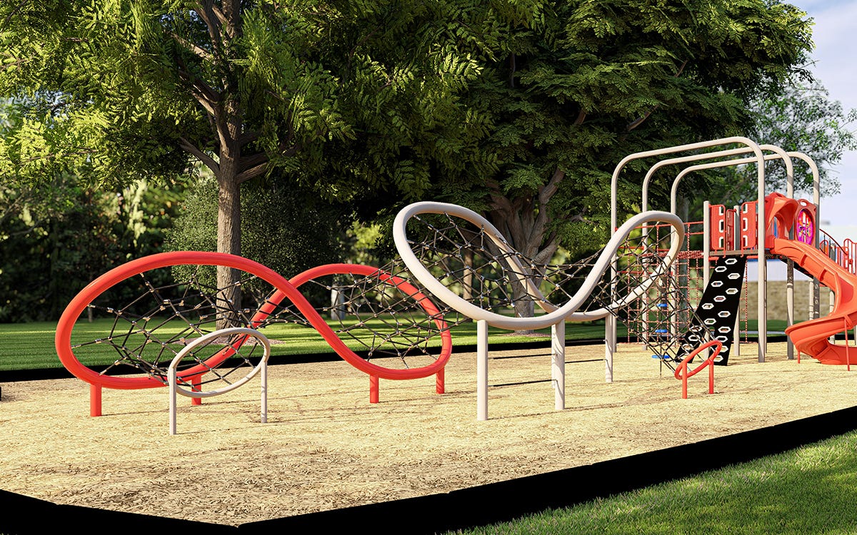 VistaLoop rope climber with looping red and white frame