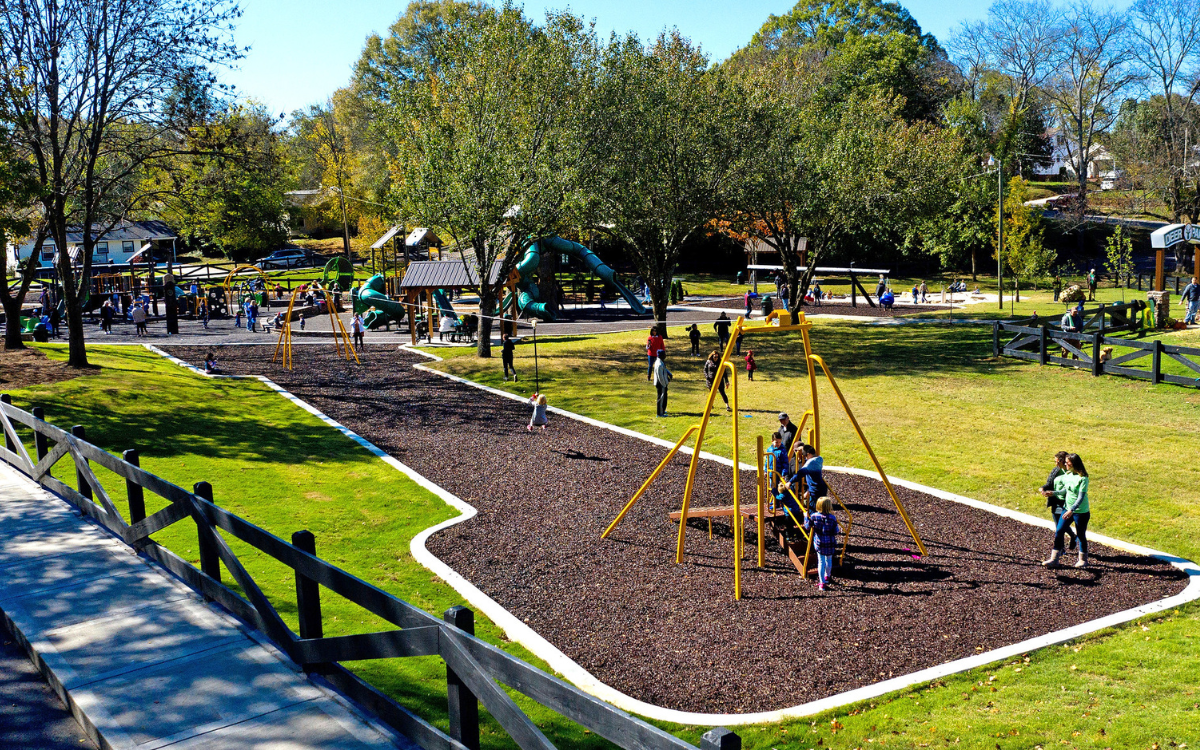 Replace with approved image of loose fill rubber playground surfacing