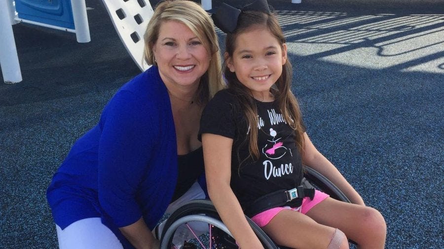 Mayli and her mother advocating for inclusive play