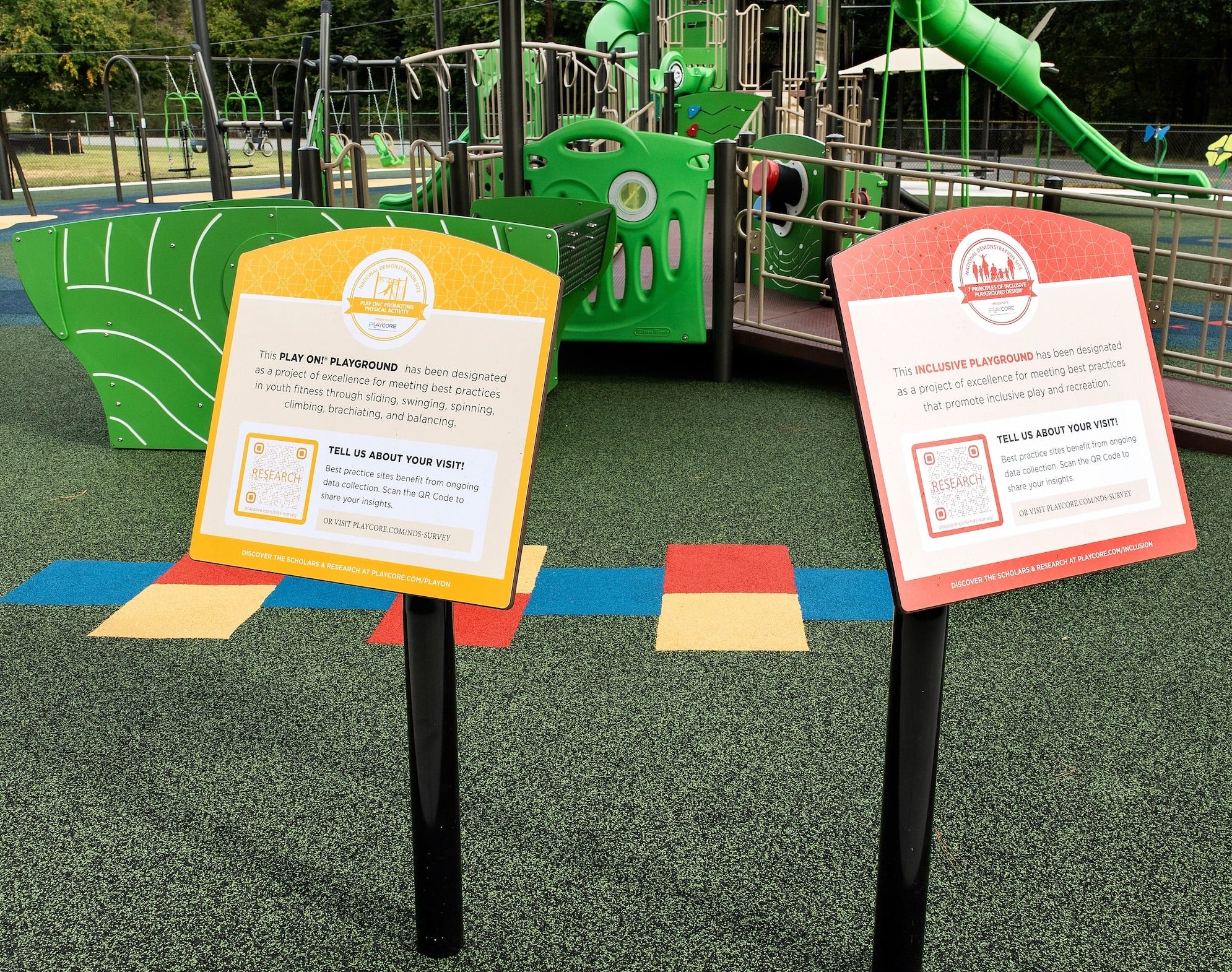 Overhead view of Jamestown Park playground and shade structures