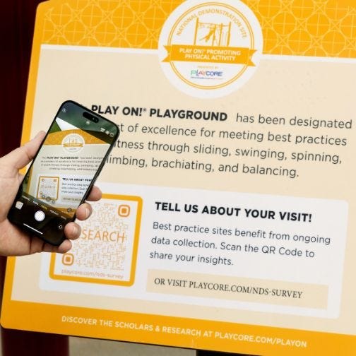 PlayCore National Demonstration Site signage