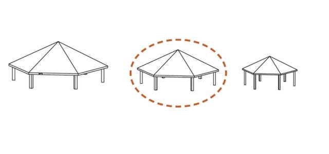 Shelter size options with a medium shelter highlighted