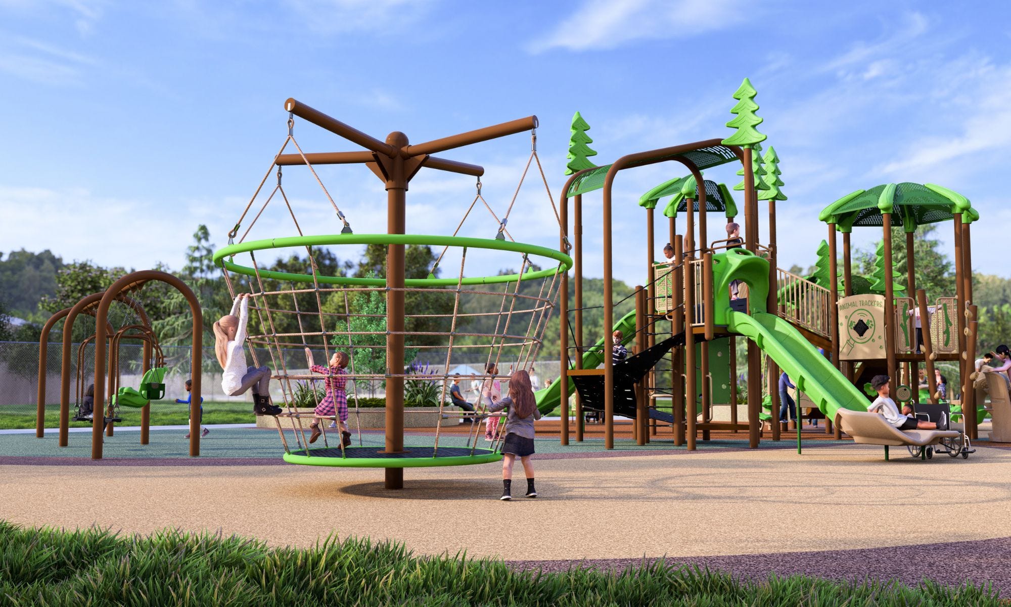 VistaTree Tops spinning acorn-shaped rope structure